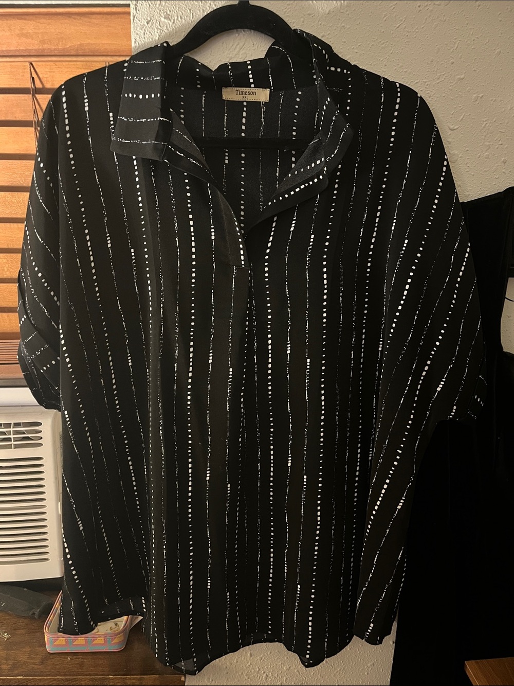 Timeless Black Striped Blouse by Timpson
